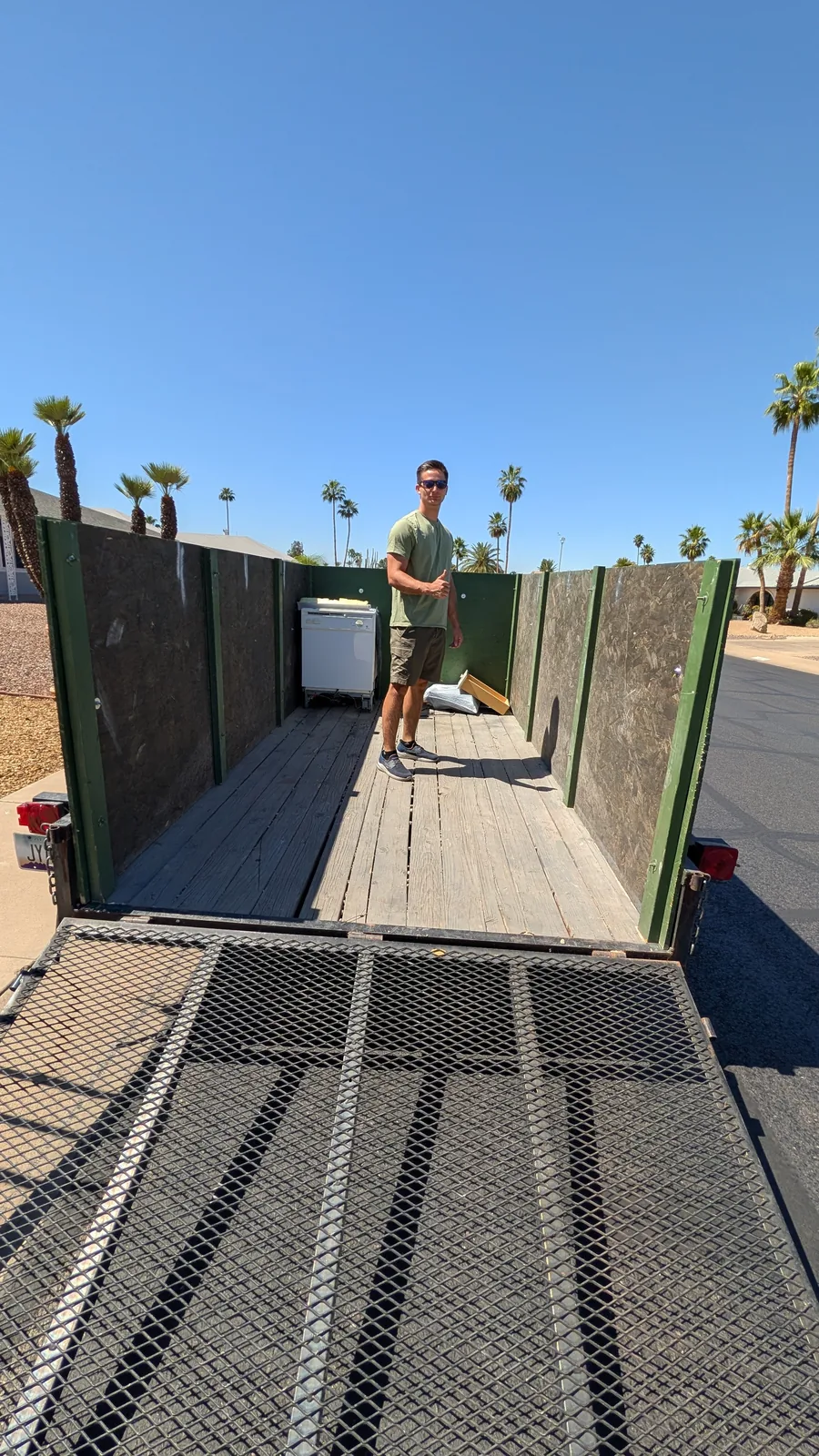 Reset trailer prepared for renovation debris loading in Sun City