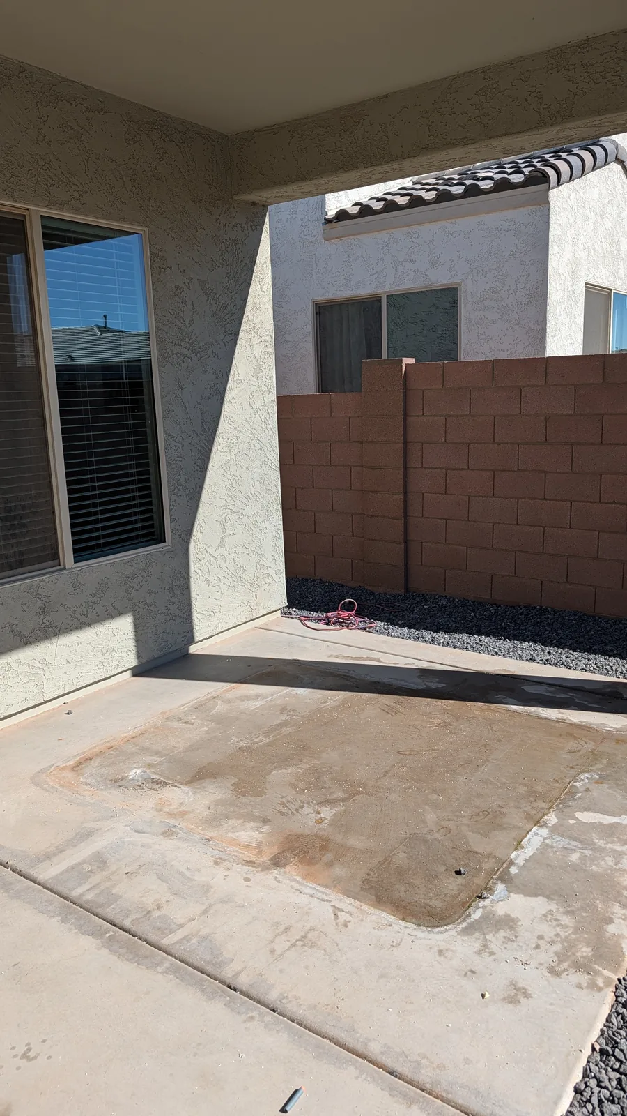 Cleared concrete footprint after hot tub removal in San Tan Valley