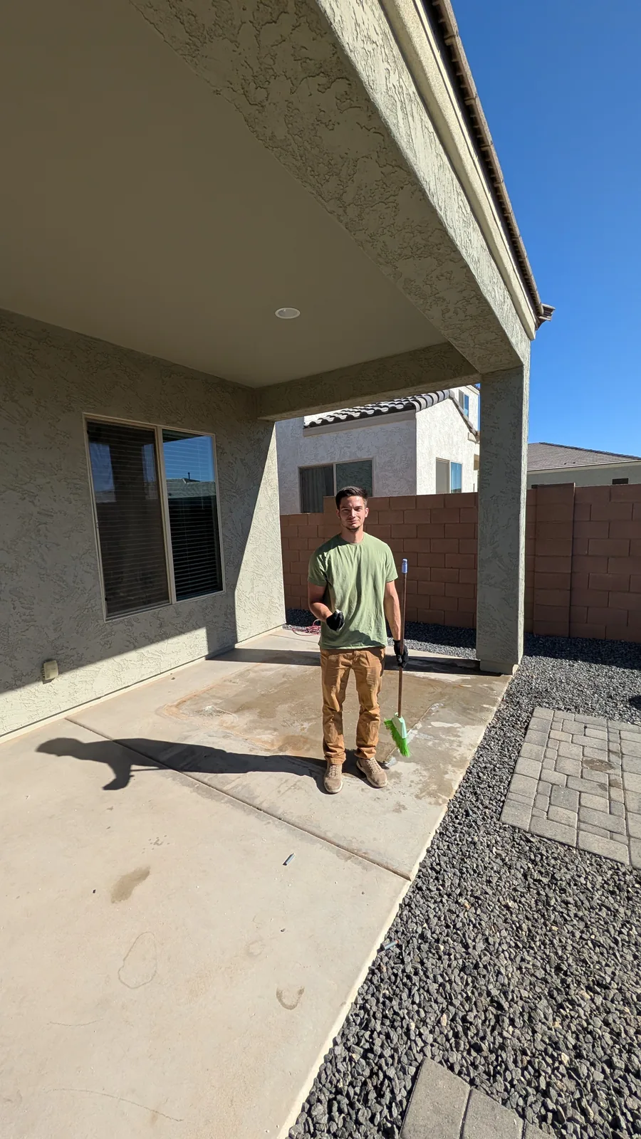 Open patio area beside the former hot tub location in San Tan Valley